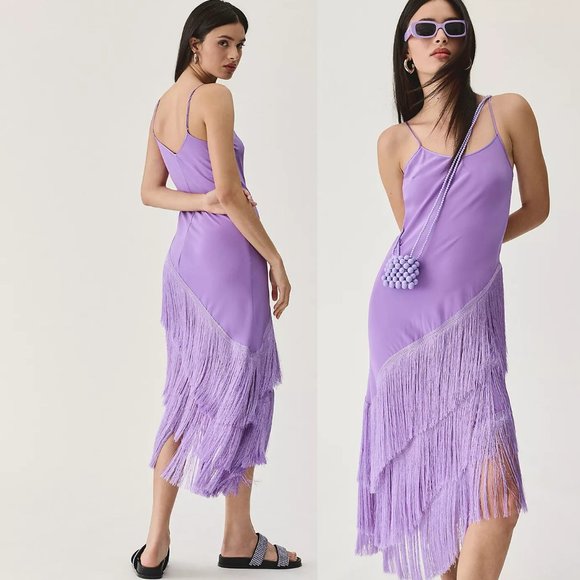 Anthropologie Delfi Collective Asymmetrical Fringe Dress new nwt - Picture 1 of 4